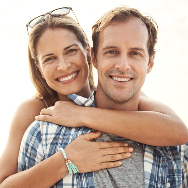 young couple smiling